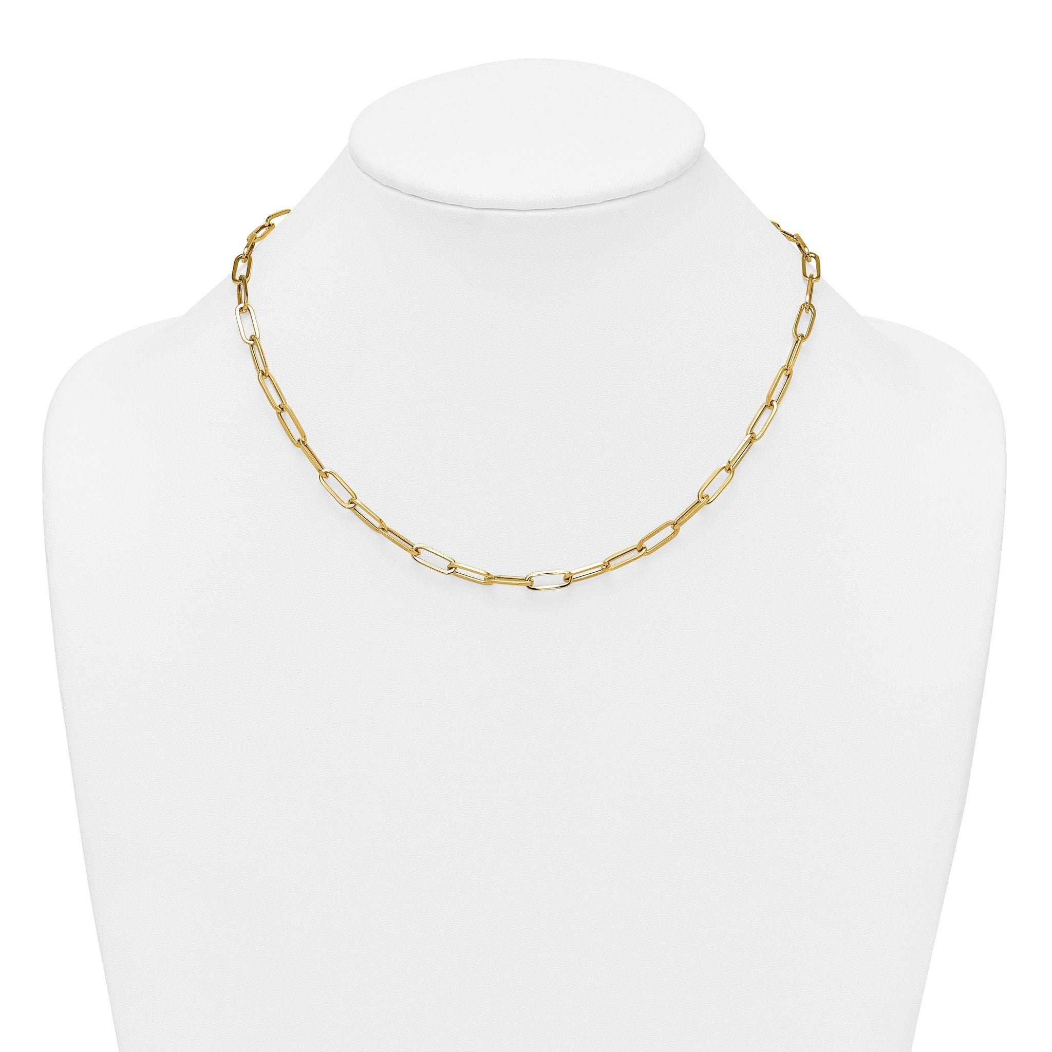 14k Polished 4.75mm Paper Clip Link 18 inch Necklace