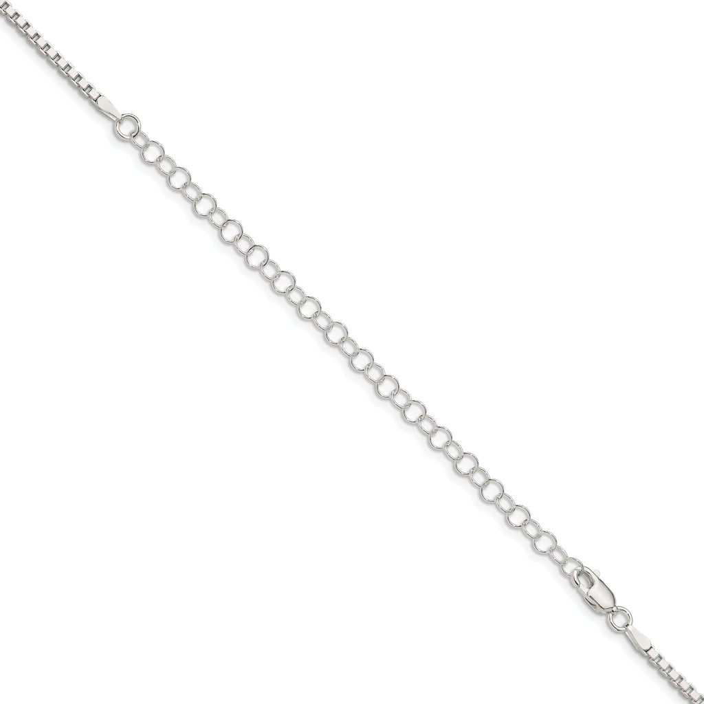 Sterling Silver 2mm Box Chain With Extension