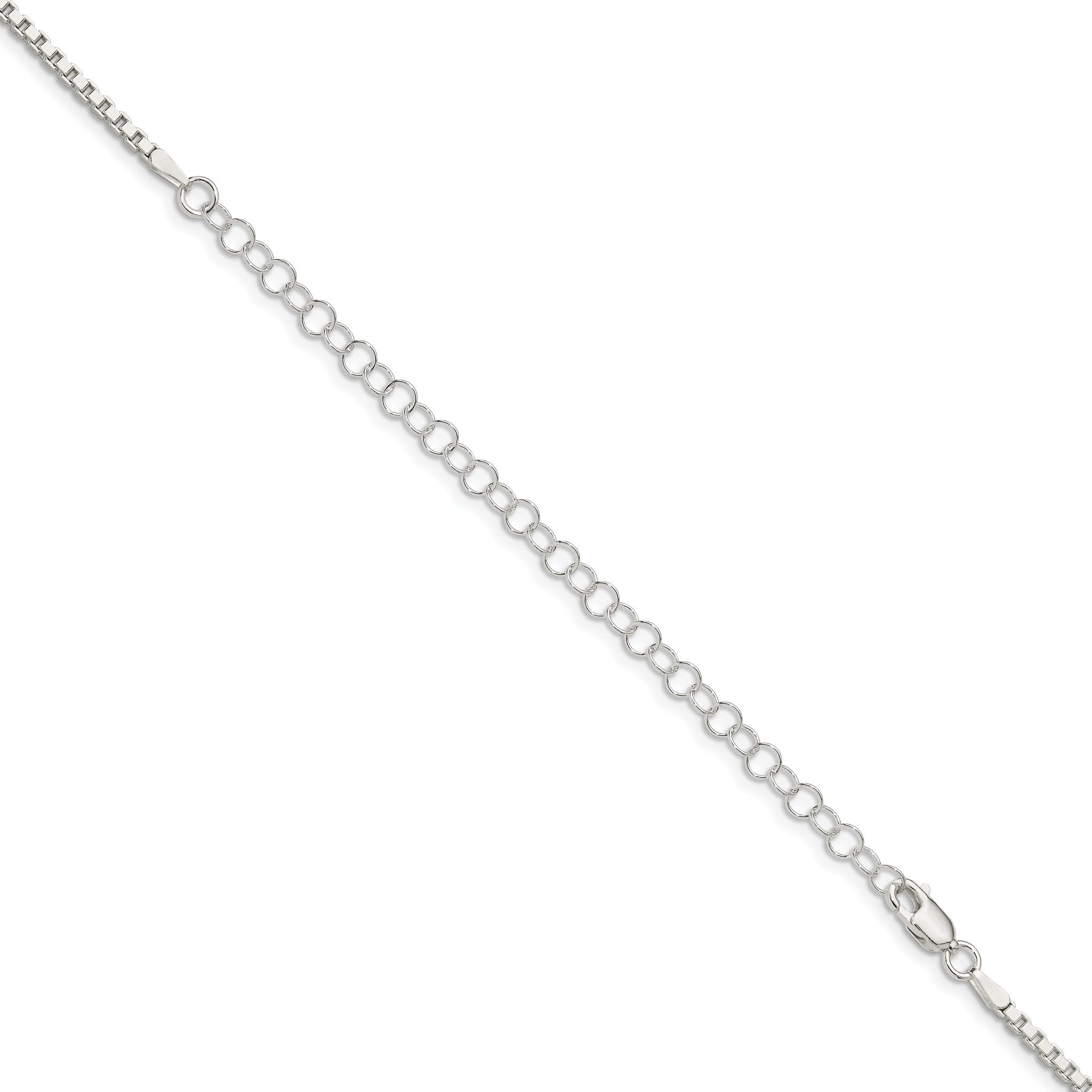 Sterling Silver 2mm Box Chain With Extension