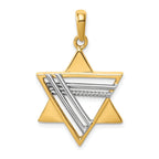 14K Two-Tone Gold Star of David Pendant with Open Back  Elegant and Timeless Design