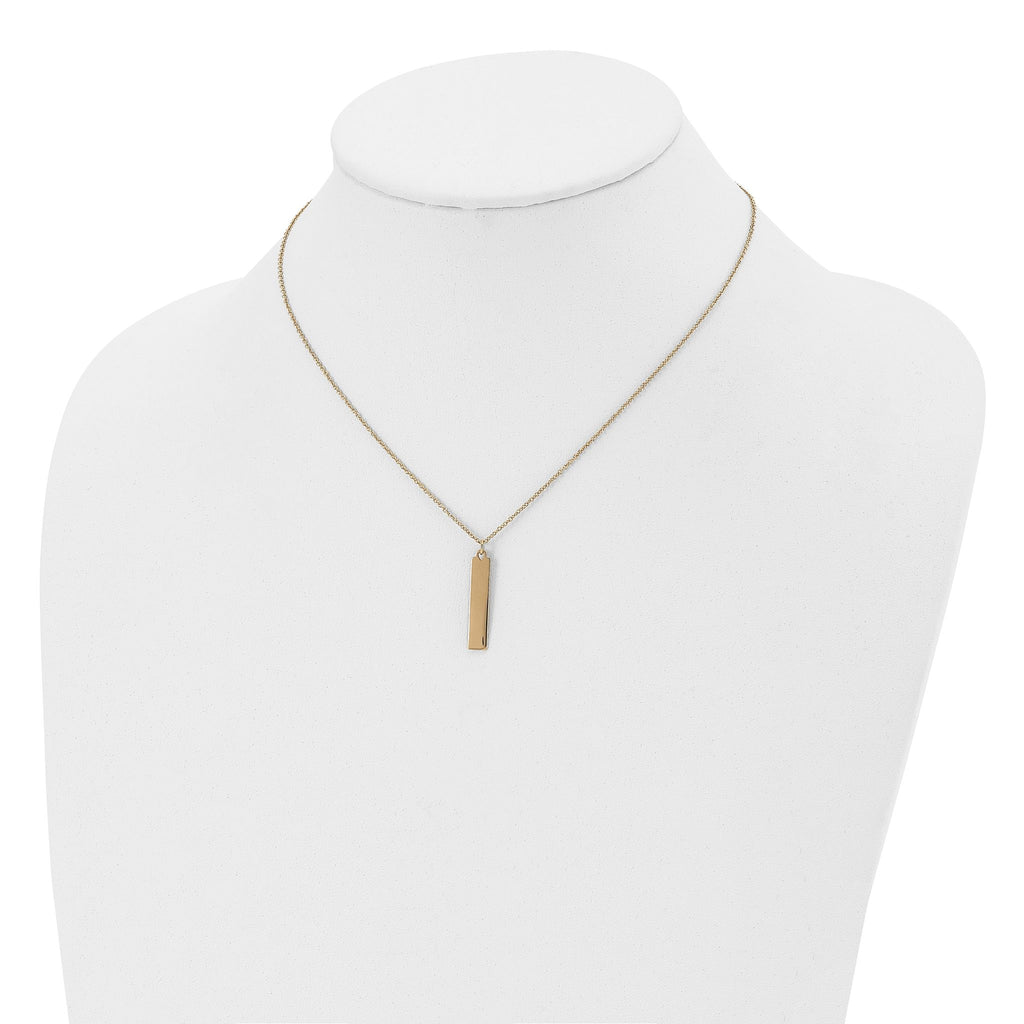 Yellow IP-Plated Bar Dangle Necklace in Stainless Steel