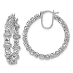 14k White Gold 4 carat Lab Grown Diamond VS+ F+ Complete Fashion Hoop Earrings
