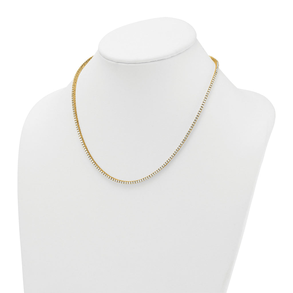 14k 4 1/2 carat Lab Grown Diamond VS/SI+ G+ Complete Round 18 inch Straight Tennis Necklace