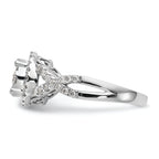 14k White Gold 3/4 carat Lab Grown Diamond VS/SI+ G+ Complete Cluster Engagement Ring