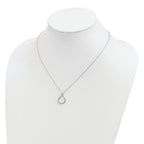 Sterling Silver Rhodium-plated with CZ Infinity With  2 IN EXT Necklace