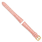 Pink Crocodile-Grain Watch Band in Leather, 22mm