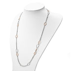 Sophia Jewelers 925 Sterling Silver Two-Tone Necklace with Rose Gold Accent