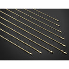 14K 7 inch 3.75mm Diamond-cut Rope with Lobster Clasp Chain