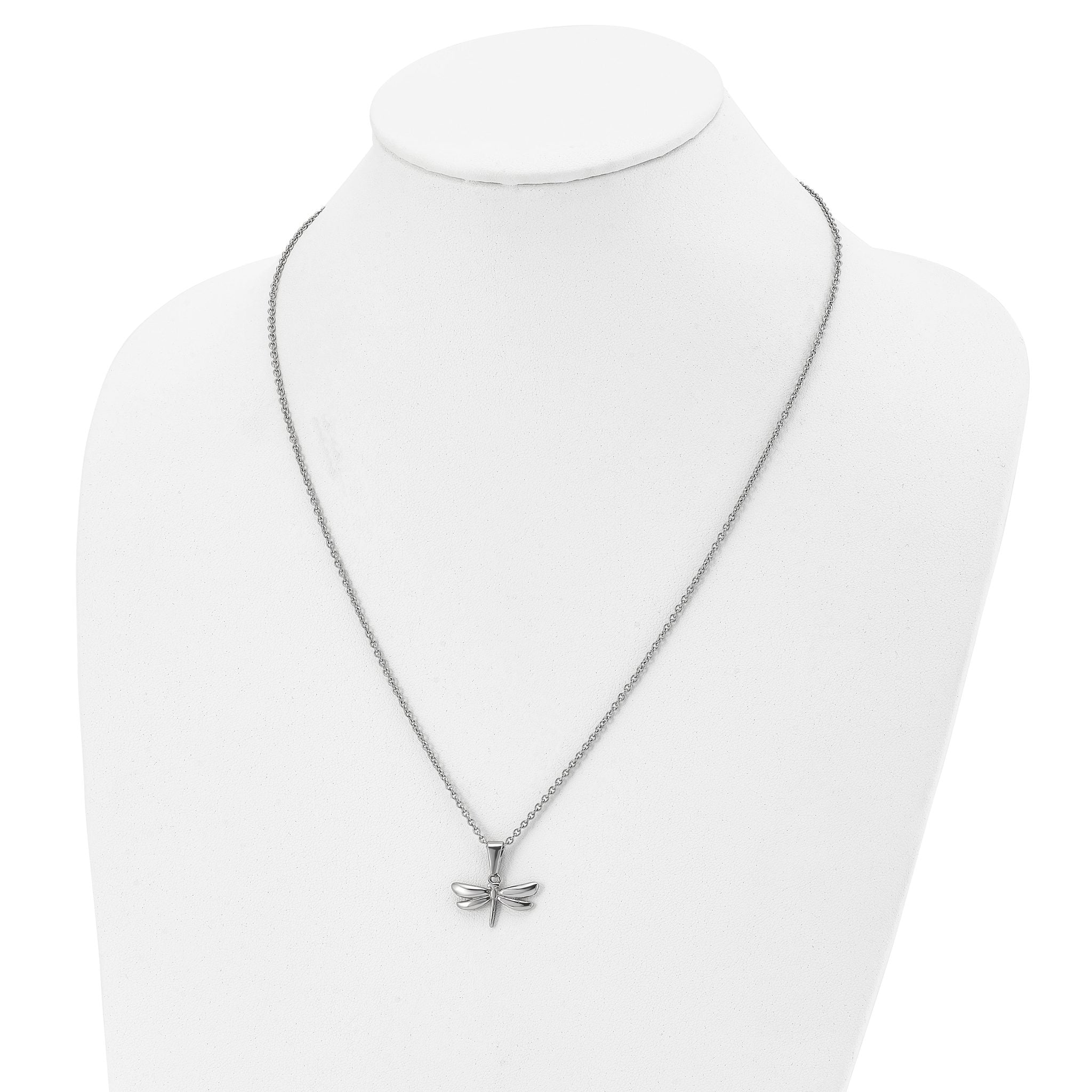 Dragonfly Pendant Necklace in Stainless Steel