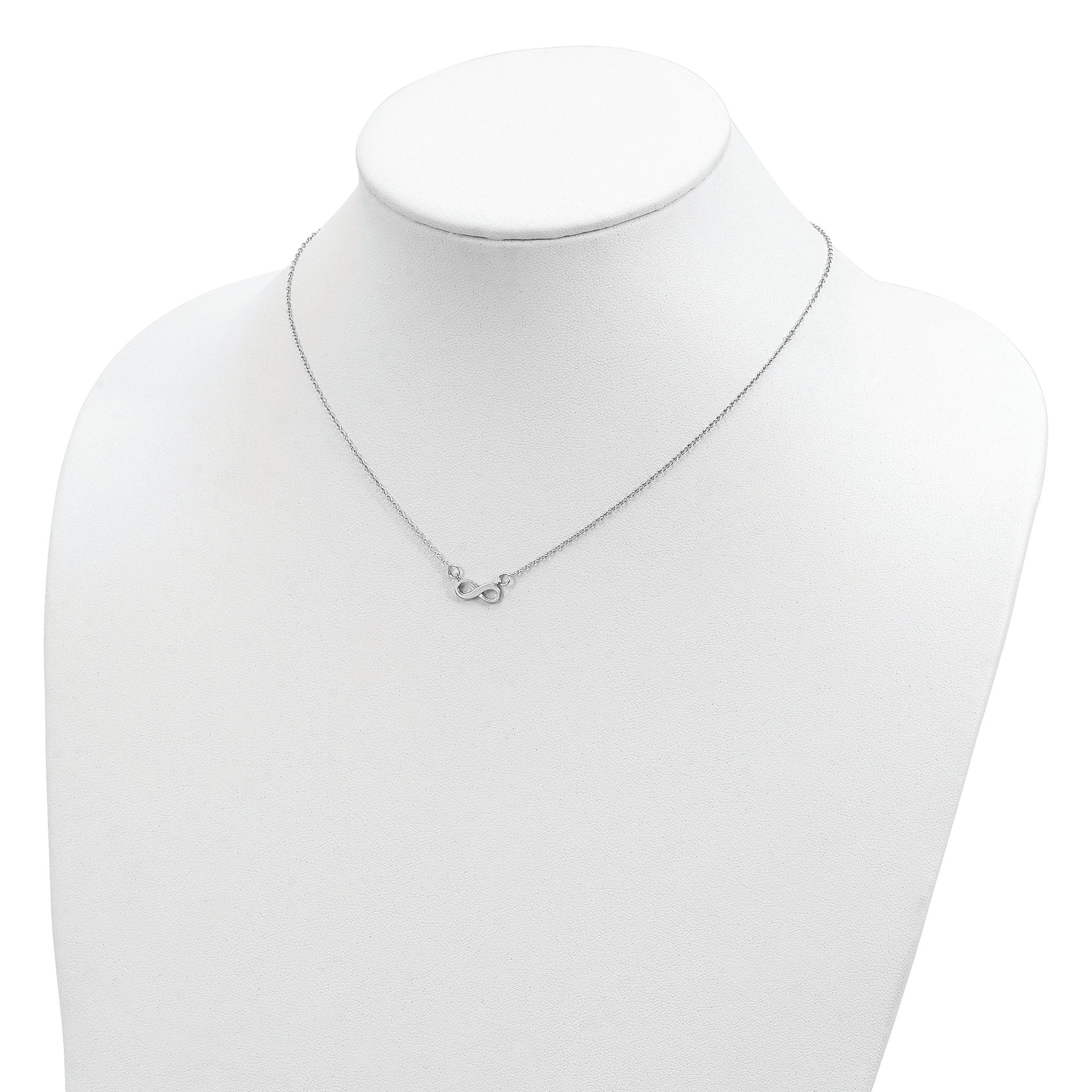 Sterling Silver Rhodium-plated With  2in ext. Infinity Necklace