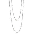 Cheryl M Sterling Silver Rhodium-plated Brilliant-cut Round CZ 42 Station 36 Inch Necklace