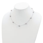 Sterling Silver RH 7-8mm Grey FWC Pearl 9 Station Necklace