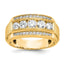 14k 1 7/8 carat Lab Grown Diamond VS/SI+ G+ Complete Polished and Satin Three Row Men's Ring