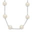 14K White Gold Freshwater Cultured Pearl Necklace with Rhodium Finish
