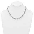 Sterling Silver Rhodium-plated Puffed Anchor/Mariner Link 18 inch Necklace
