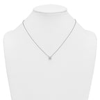 14k White Gold 1 carat Certified Lab Grown Diamond VS/SI+ G+ Princess Complete Four Prong 18 inch Pendant Necklace
