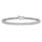 Sterling Shimmer Sterling Silver Rhodium-plated CZ 174 Stone 7 inch Bracelet