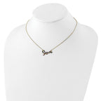 Prizma Sterling Silver Gold-tone 14K Flash Gold-plated 16 inch Colorful CZ LOVE Necklace with 2 inch Extender