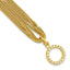 Sterling Silver Gold-tone Multi-strand Cubic Zirconia Toggle Bracelet