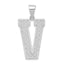 Sterling Silver Rhodium-Plated Letter V Pendant Large Bold Design