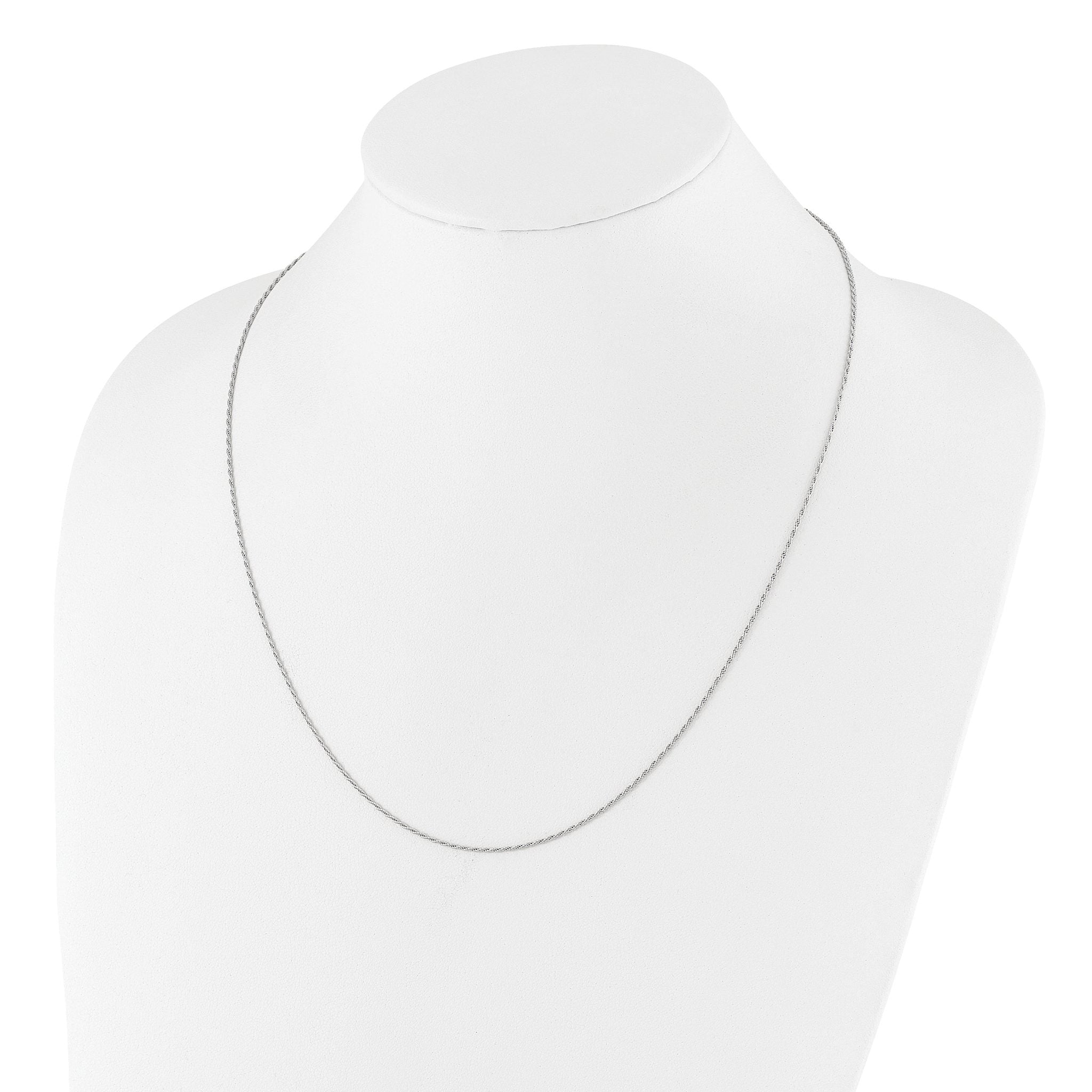 Sterling Silver RH-plated Adjustable 1.2mm D/C Rope Chain