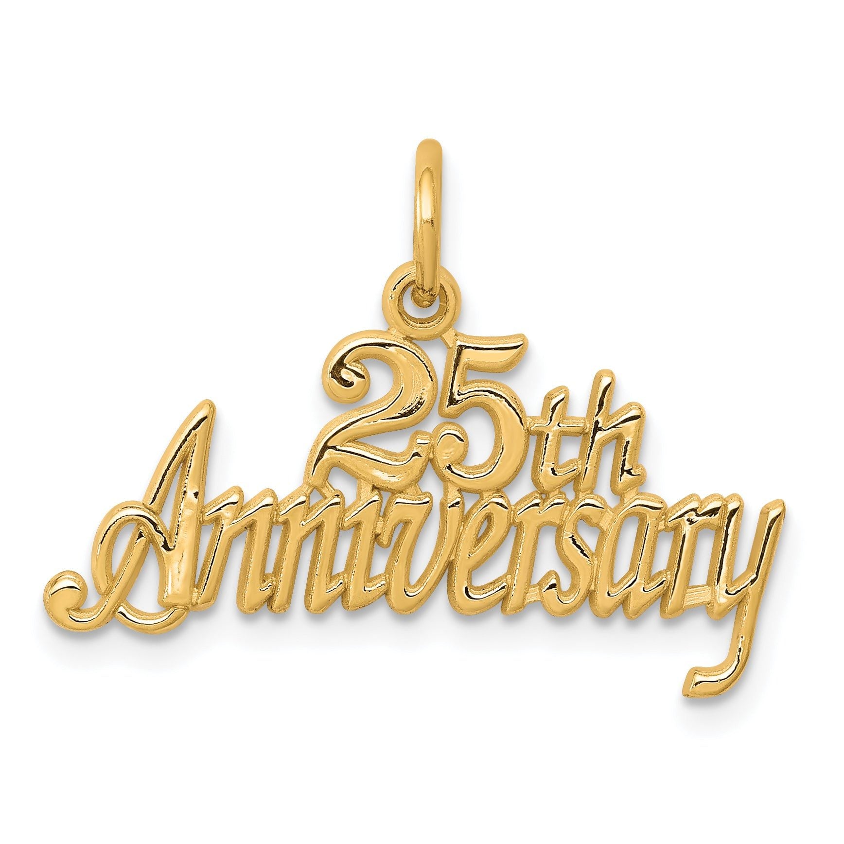 10K Gold 25th Anniversary Charm with Polished Finish Elegant and Timeless