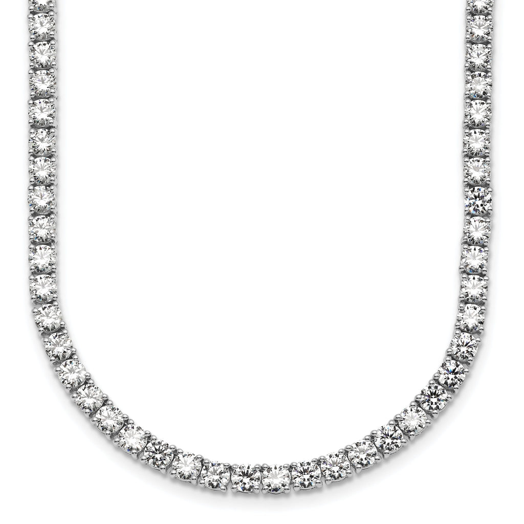 14k White Gold 26 1/5 carat Lab Grown Diamond VS+ F+ Complete Round 20 inch Straight Tennis Necklace