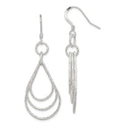 Sterling Silver Textured Teardrops Dangle Earrings