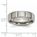 Grooved Wedding Band in Titanium, 6mm