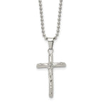Sophia Jewelers Polished Stainless Steel Unisex Crucifix Pendant Necklace