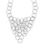 Sterling Silver 925 Fancy Link Necklace with Polished Textured Finish