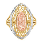 14K Two-tone WithWhite Rhodium Filigree Guadalupe Ring