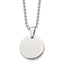 Reversible Round Dog Tag Necklace in Stainless Steel, 24"