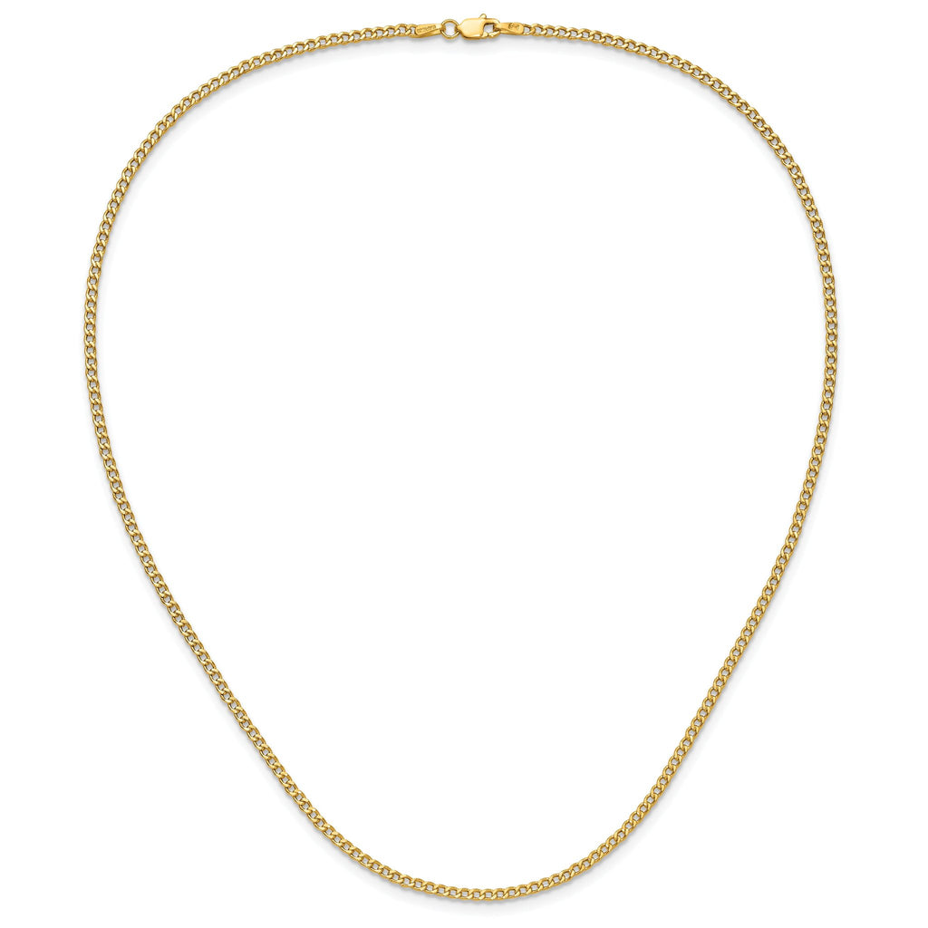 2.5mm 14K Yellow Gold Curb Chain
