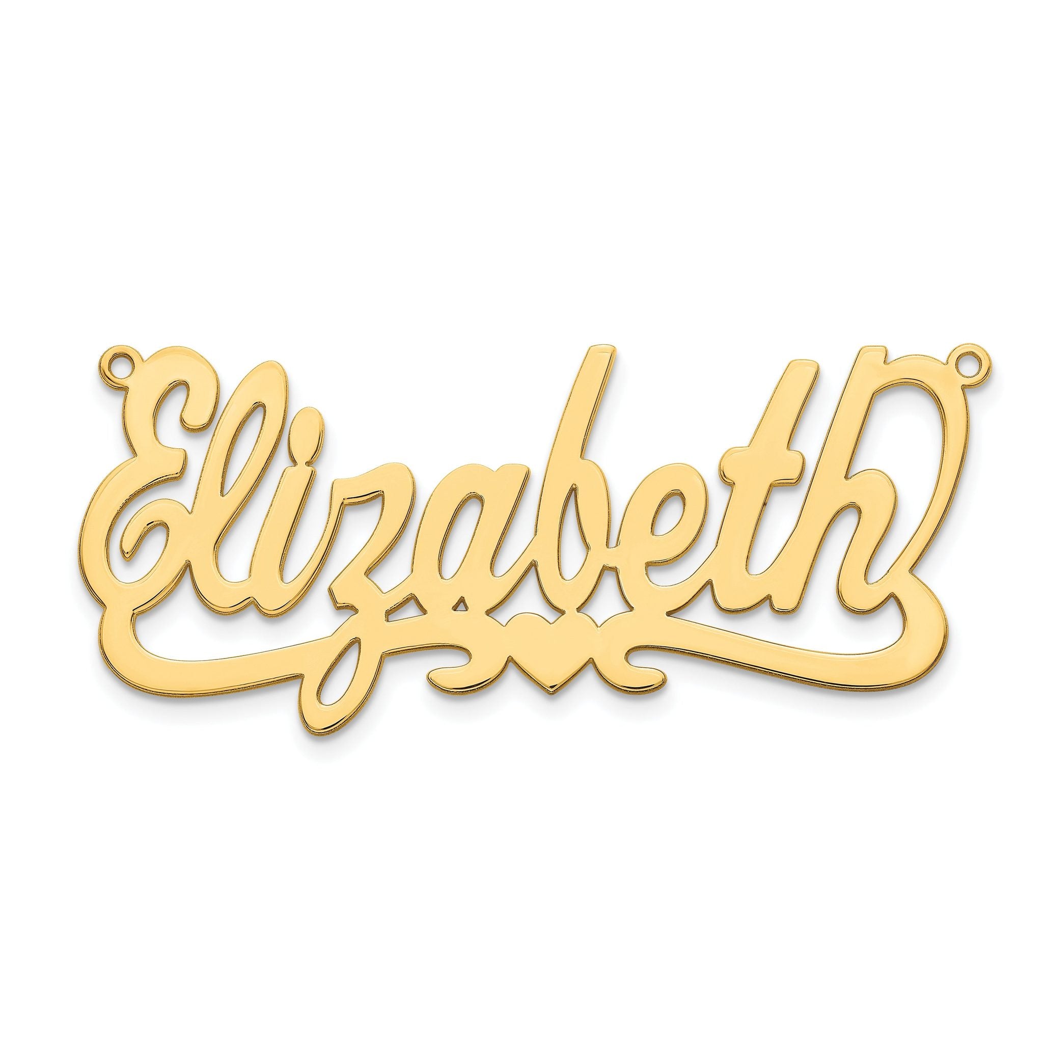 10KY Polished with Heart Name Plate