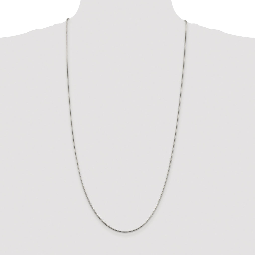 Polished Snake Chain Necklace in Sterling Silver, 1.5mm