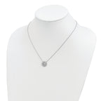 Sterling Silver 18in Rhodium-plated Polished CZ Cross Necklace