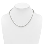 Sterling Silver Polished 4.0mm Figaro Rope 18 Inch Necklace