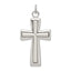 Sterling Silver 925 Latin Cross Pendant with Platinum Plating and Polished Finish