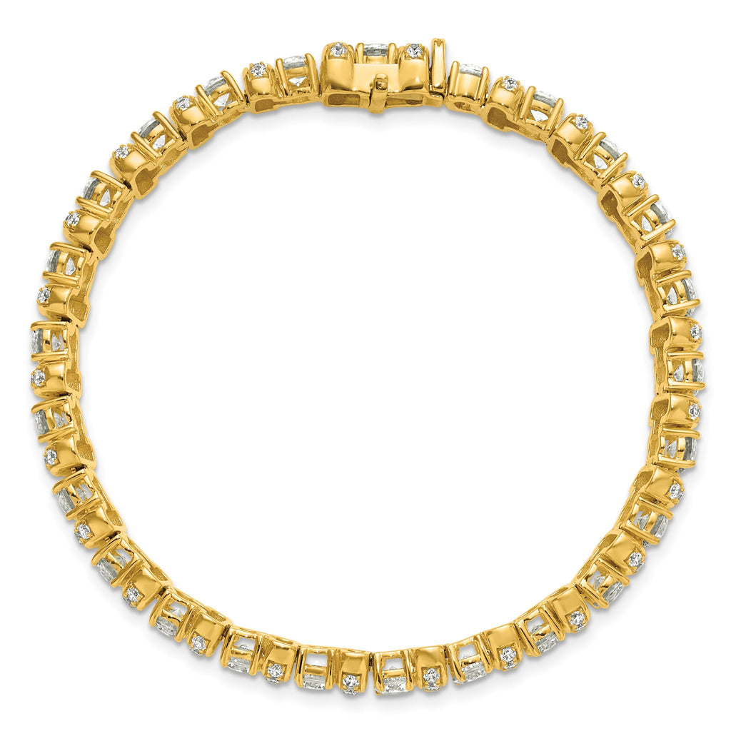 14k 7 3/4 carat Lab Grown Diamond VS+ F+ Complete Fashion Tennis Bracelet