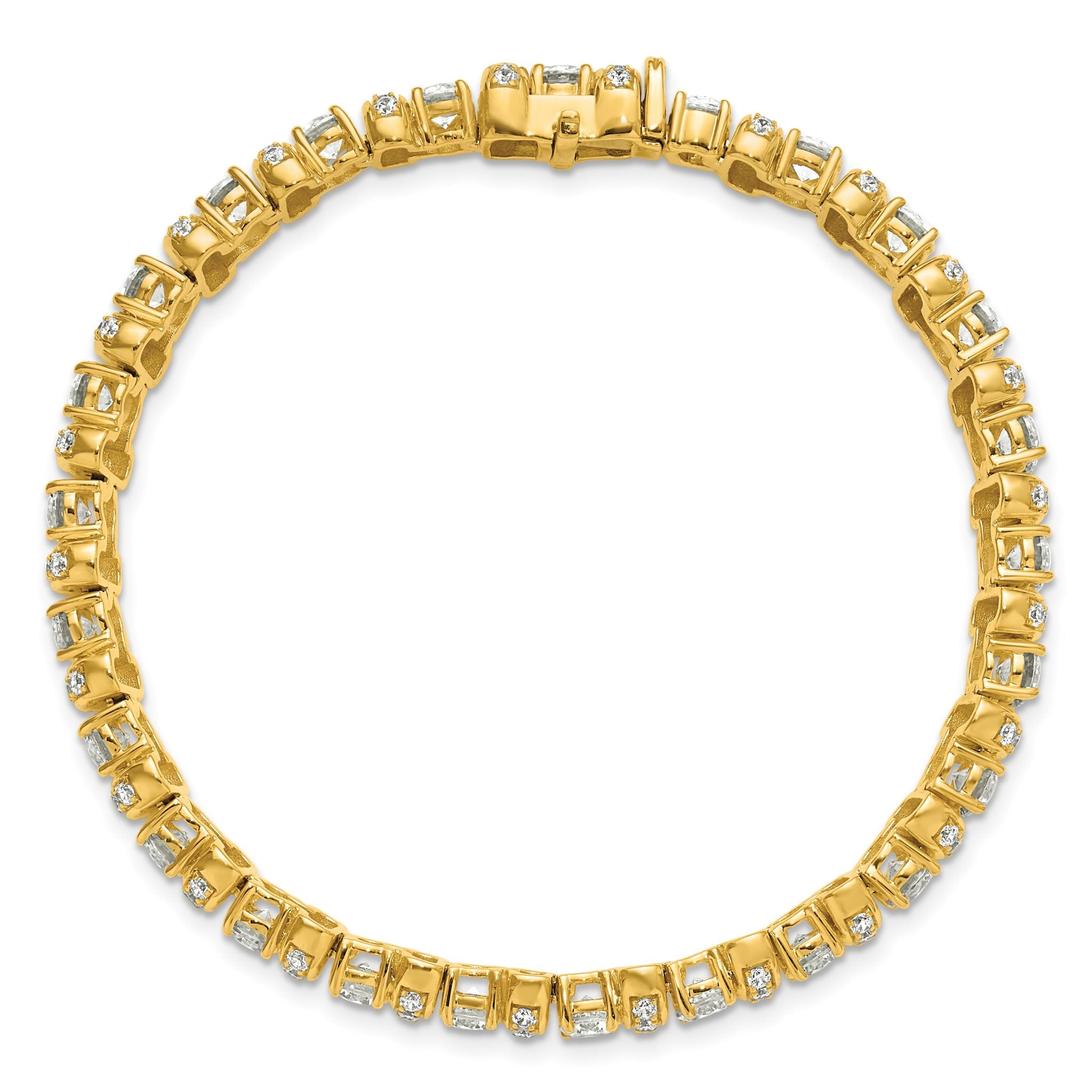 14k 7 3/4 carat Lab Grown Diamond VS+ F+ Complete Fashion Tennis Bracelet