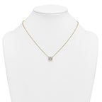 14k 2 1/2 carat Certified Lab Grown Diamond VS+ F+ Radiant Complete 18 inch Bezel Set Solitaire Necklace