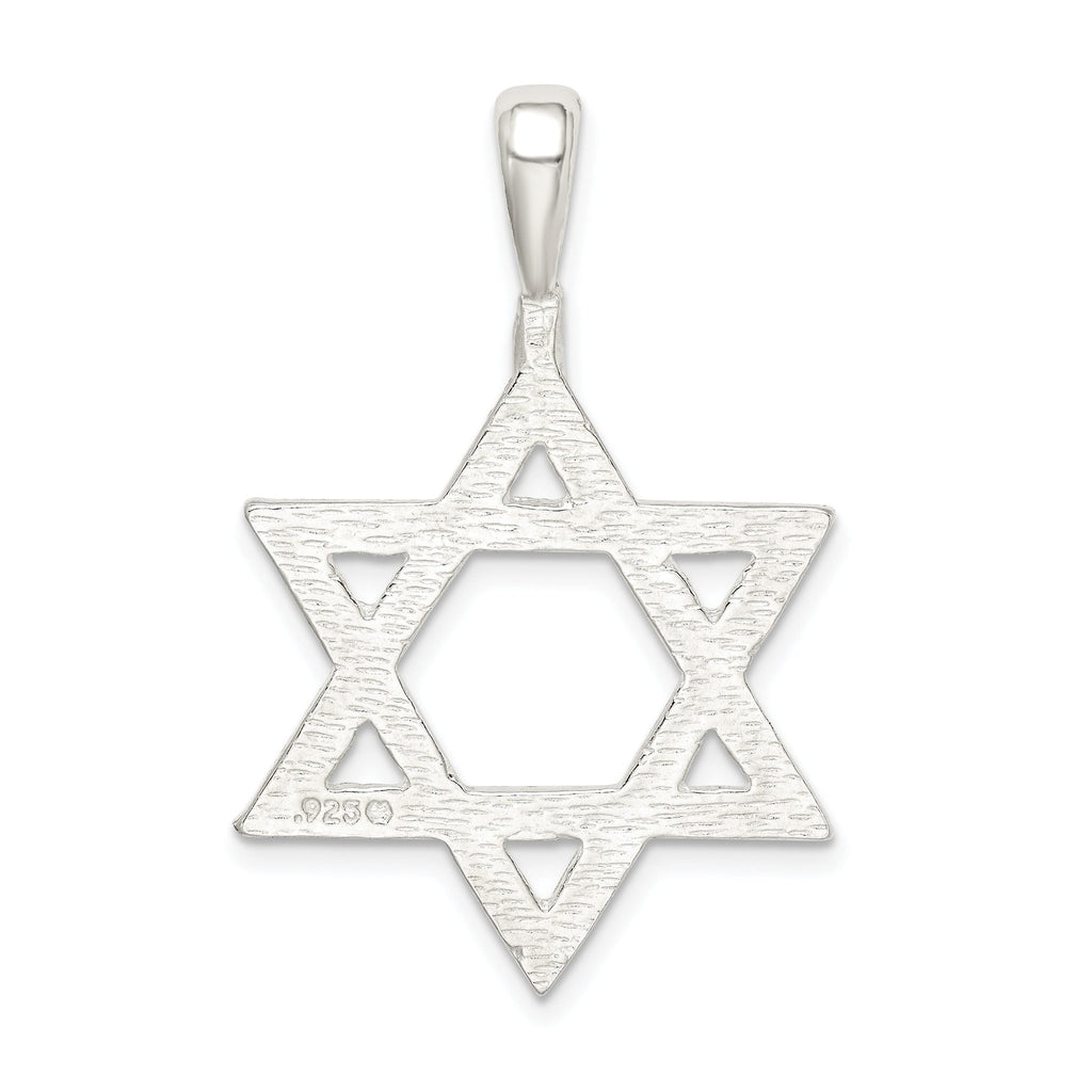 Sterling Silver 925 Star of David Charm with Polished Anti-Tarnish Finish