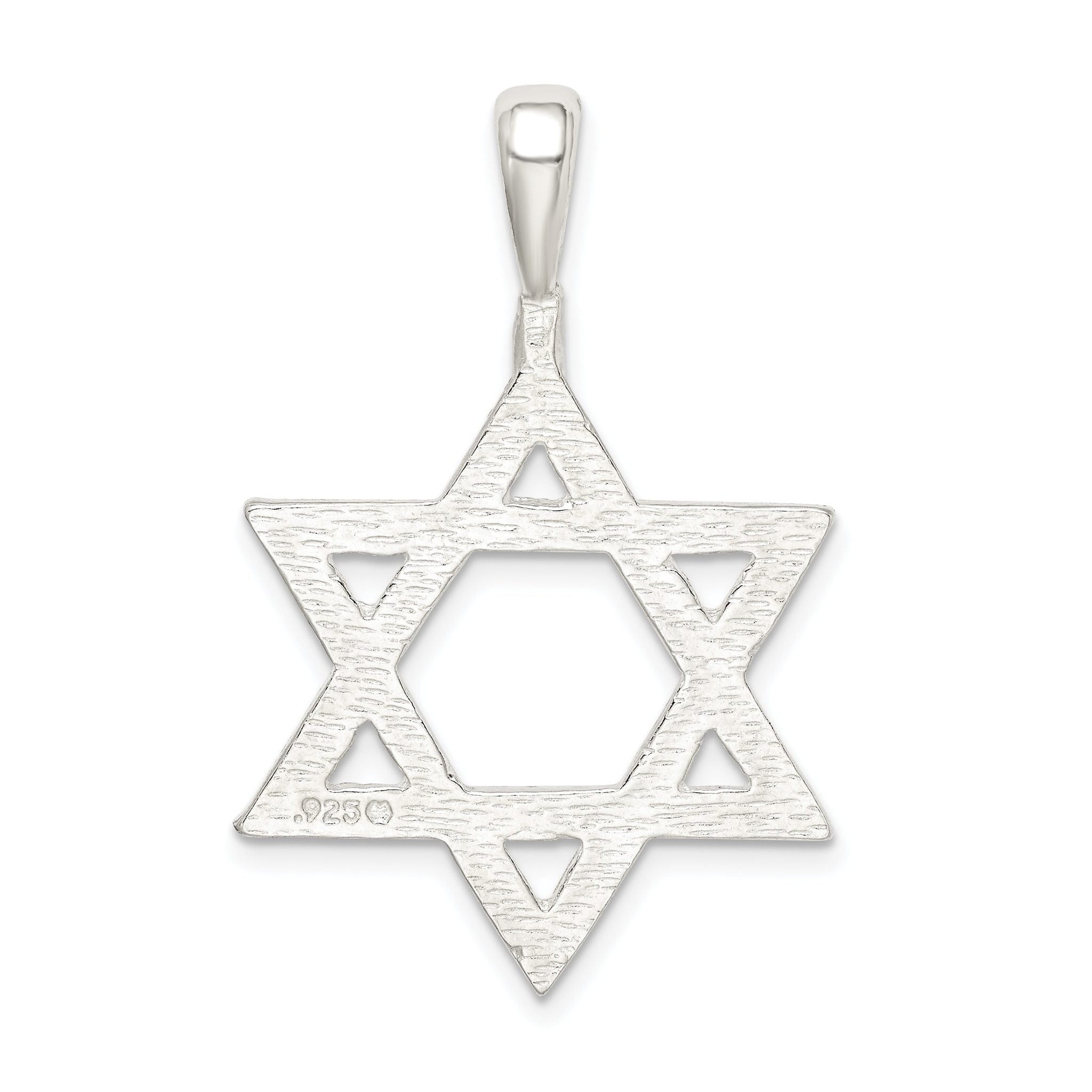 Sterling Silver 925 Star of David Charm with Polished Anti-Tarnish Finish