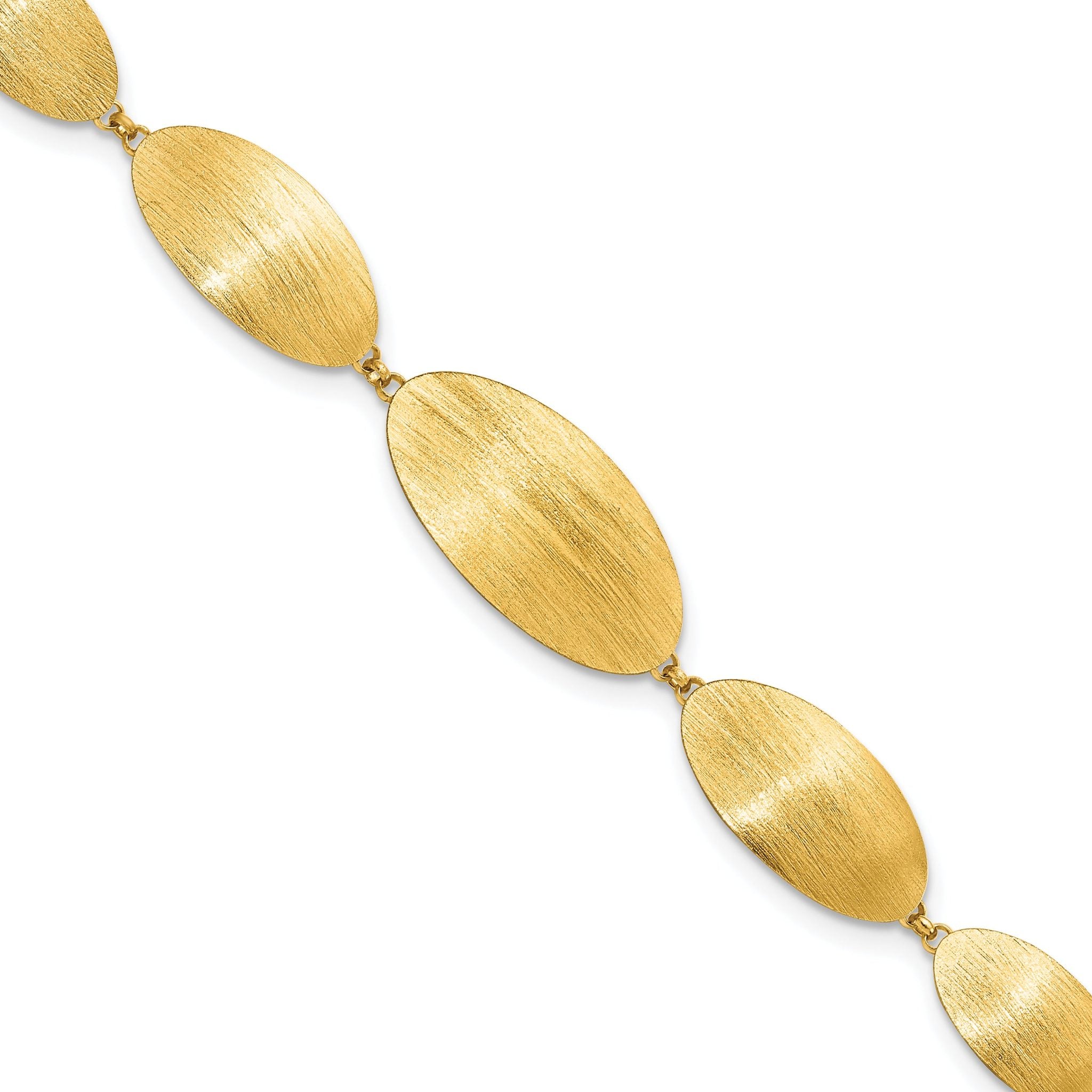 Sterling Silver Gold-plated Brushed w/ 1.25in ext. Bracelet Main image