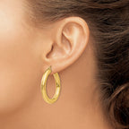 10k Polished 5mm Tube Hoop Earrings