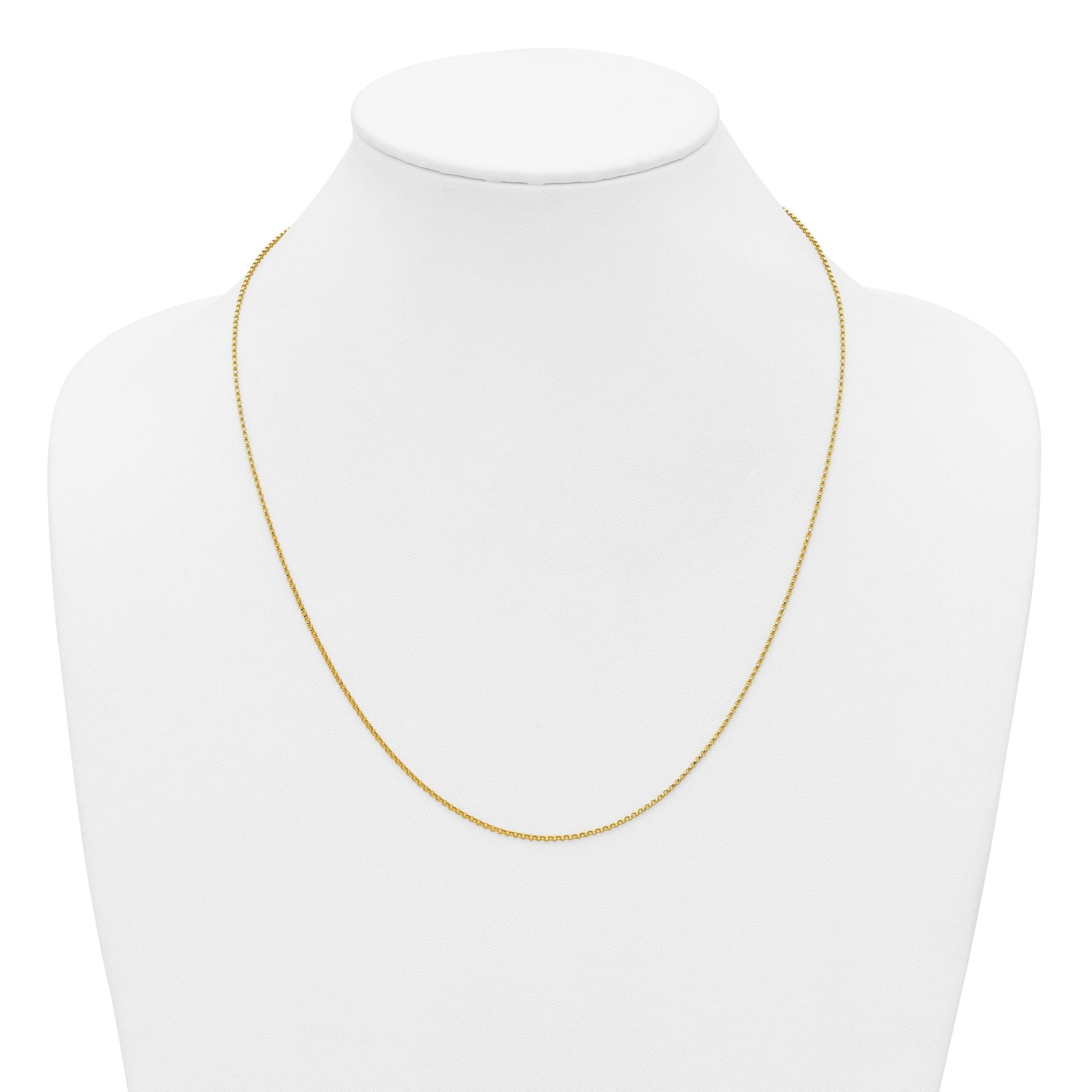 14K Gold Filled Adjustable Rolo Chain Necklace in 1.3mm Width