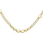 14K Polished Fancy Double-stranded Link Necklace