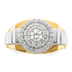 14k Two-Tone 1 1/4 carat Lab Grown Diamond VS/SI+ G+ Complete Cluster Men's Ring