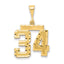 14K Gold Diamond-Cut Number 34 Charm with Polished Finish